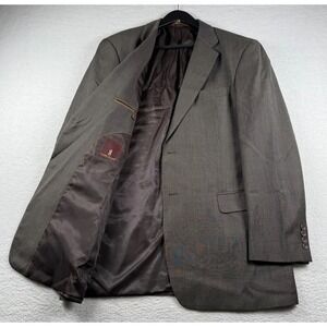 Cianni Cellini Charles 2B Sport Coat Mens 43L Brown Dudley Glen Plaid Fine Wool